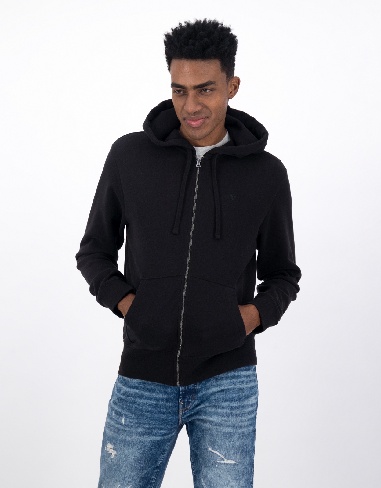 Shop AE Fleece Zip-Up Hoodie online