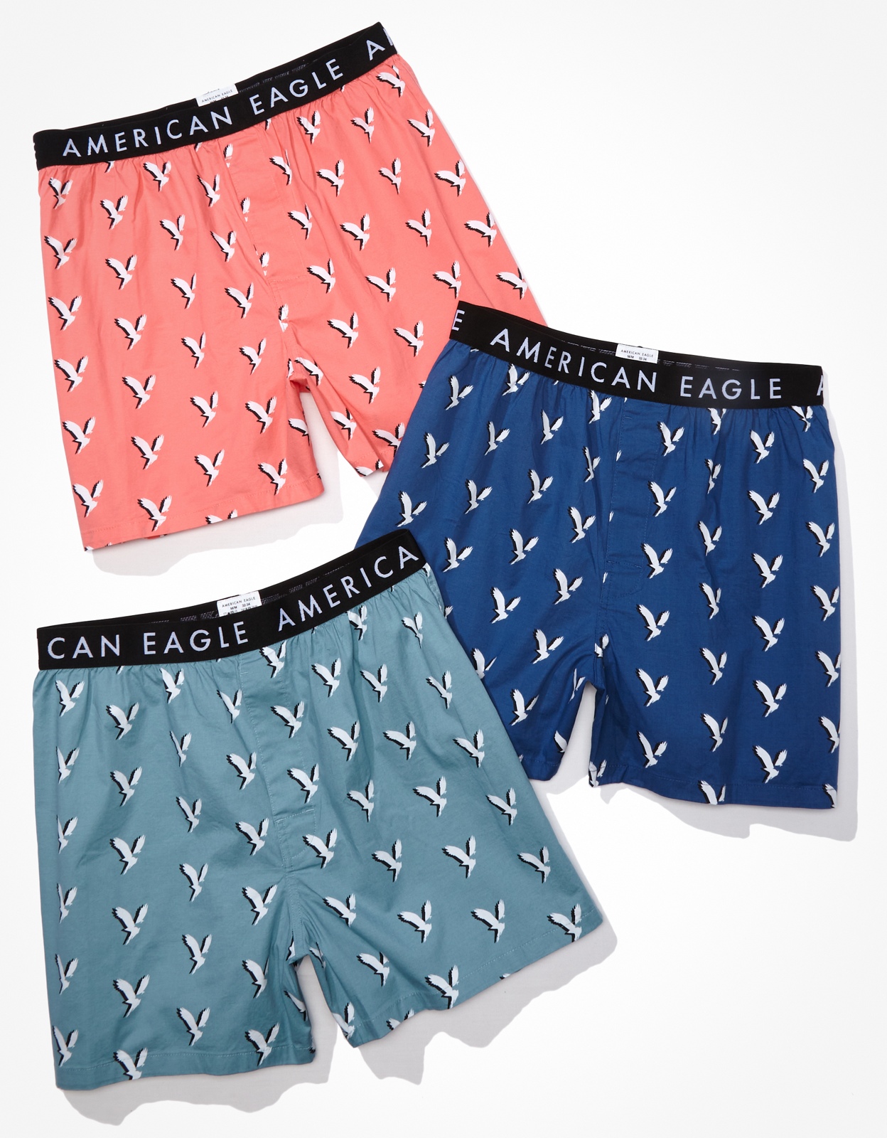 Shop AEO Shadow Eagle Stretch Boxer Short 3-Pack online
