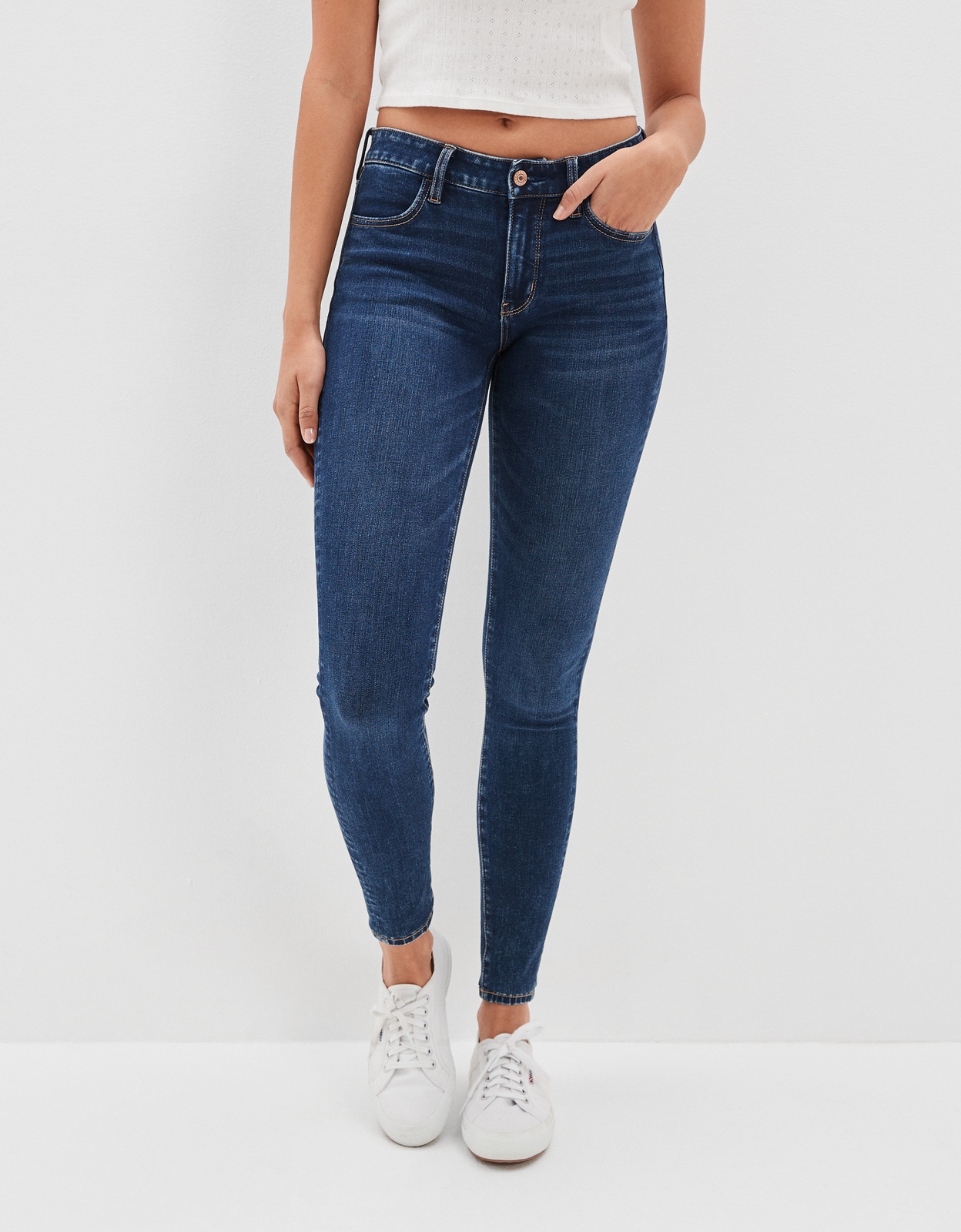 American Eagle AEO High Rise Skinny Jegging Blue Jeans Women's