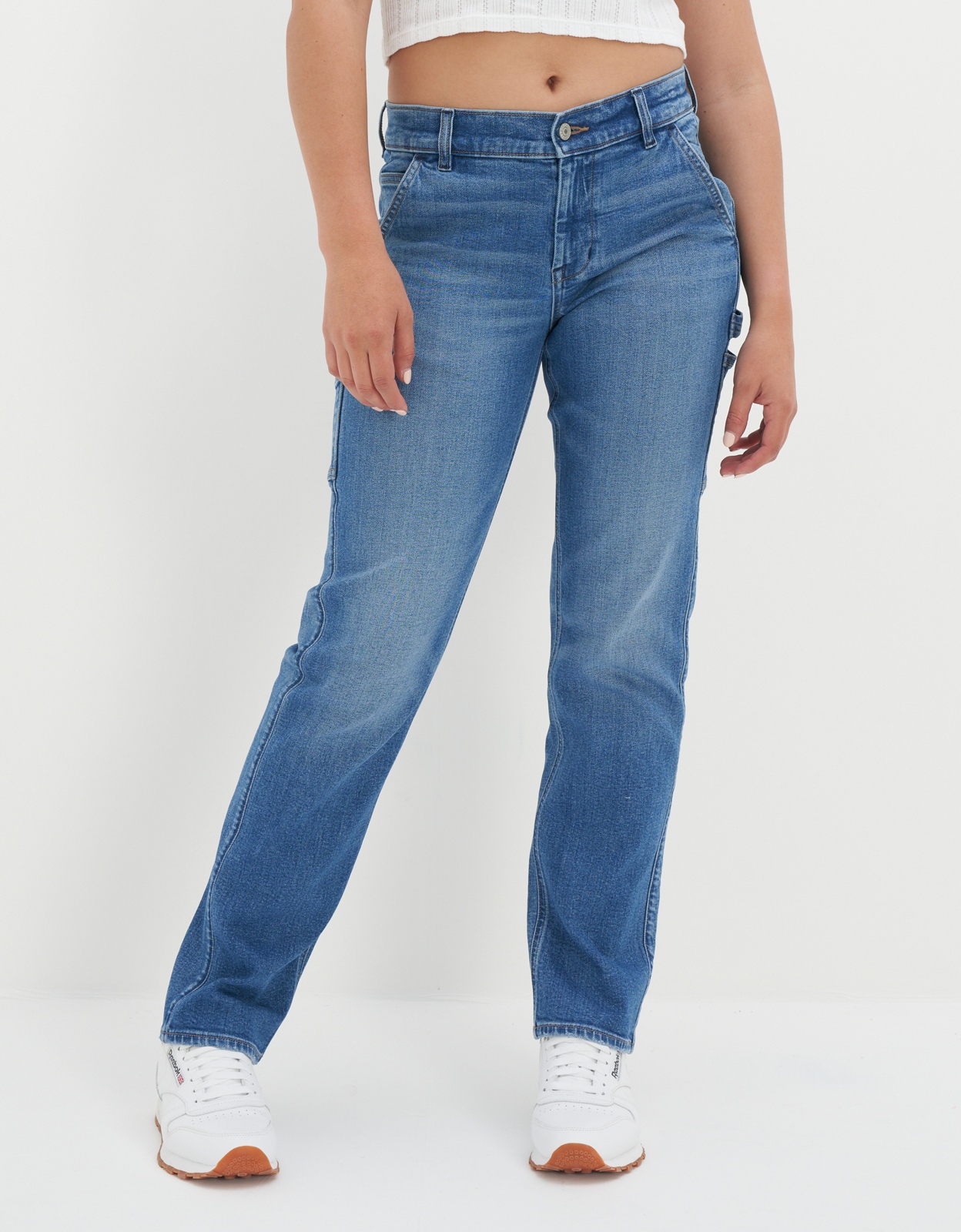 Shop AE Ne x t Level High Waisted Straight Leg Jean online