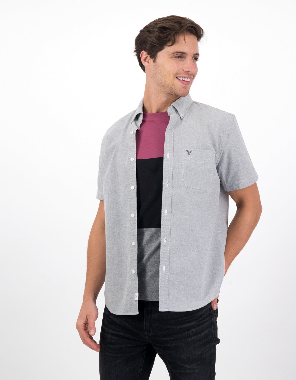 American eagle short on sale sleeve button up
